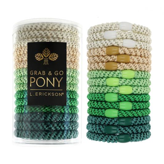 L. Erickson Grab & Go Pony Tube, Lucky Green Mix