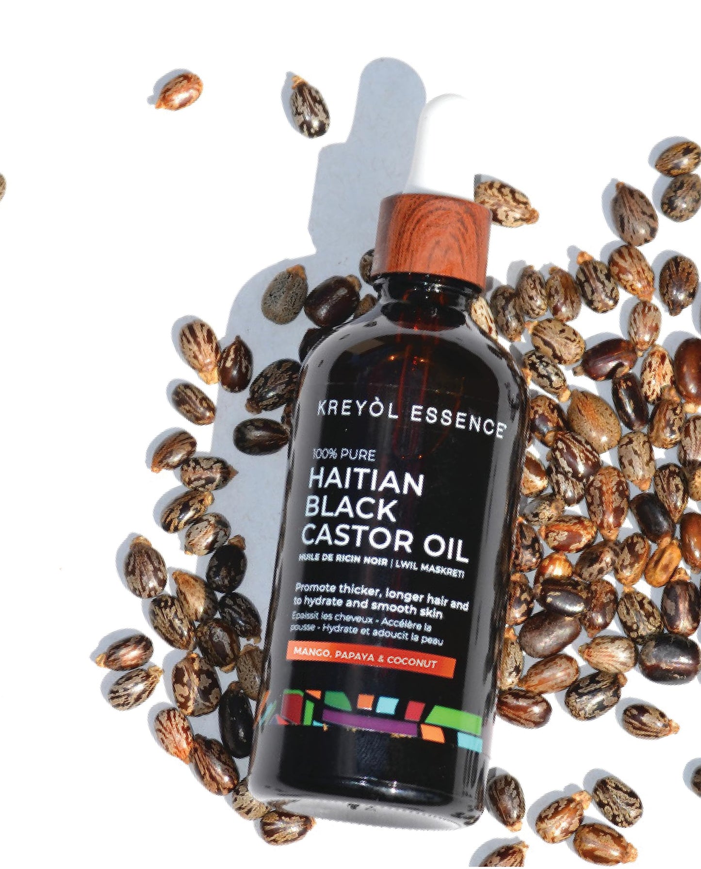 Kreyol Essence Haitian Black Castor Oil - Mango Papaya & Coconut, 2 fl oz and 3.4 fl oz