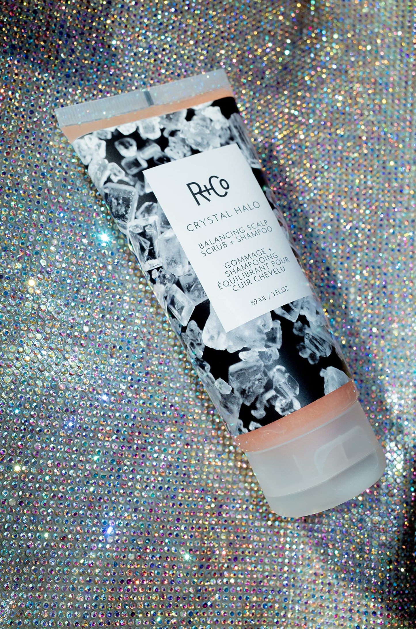 R+Co Crystal Halo Balancing Scalp Scrub + Shampoo | Purifies + Cleanses + Balances | Vegan + Cruelty-Free | 3 Oz