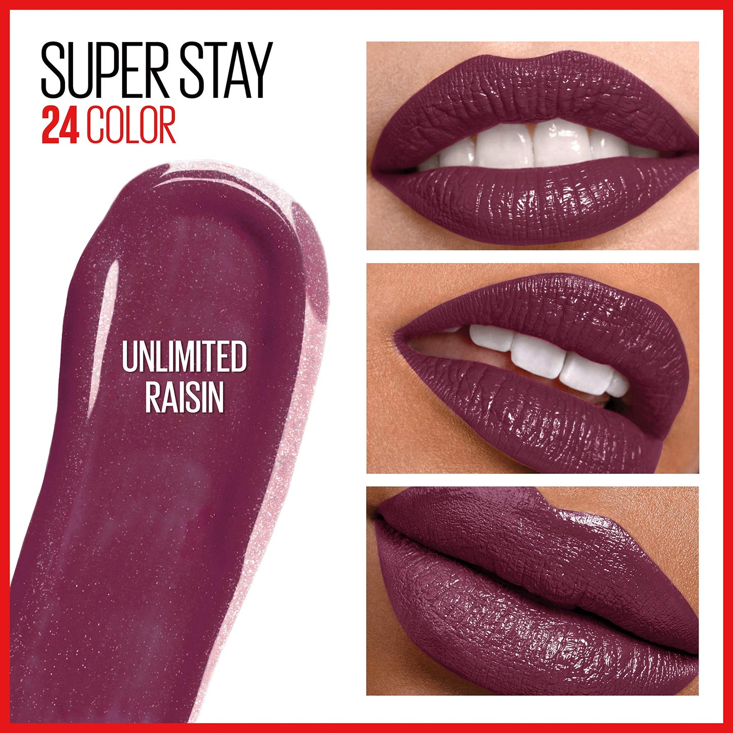 Maybelline Super Stay 24, 2-Step Liquid Lipstick Makeup, Long Lasting Highly Pigmented Color with Moisturizing Balm, Unlimited Raisin, Purple, 1 Count