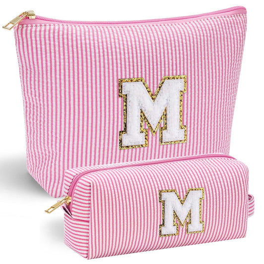 YOOLIFE Preppy Stuff Birthday Gifts for Women - Pink Preppy Makeup Bag Best Friend Birthday Gifts Teacher Gifts for Women Wedding Gifts Bridesmaid Gifts Daughter Teacher Wife Gifts Teen Girl Gift M