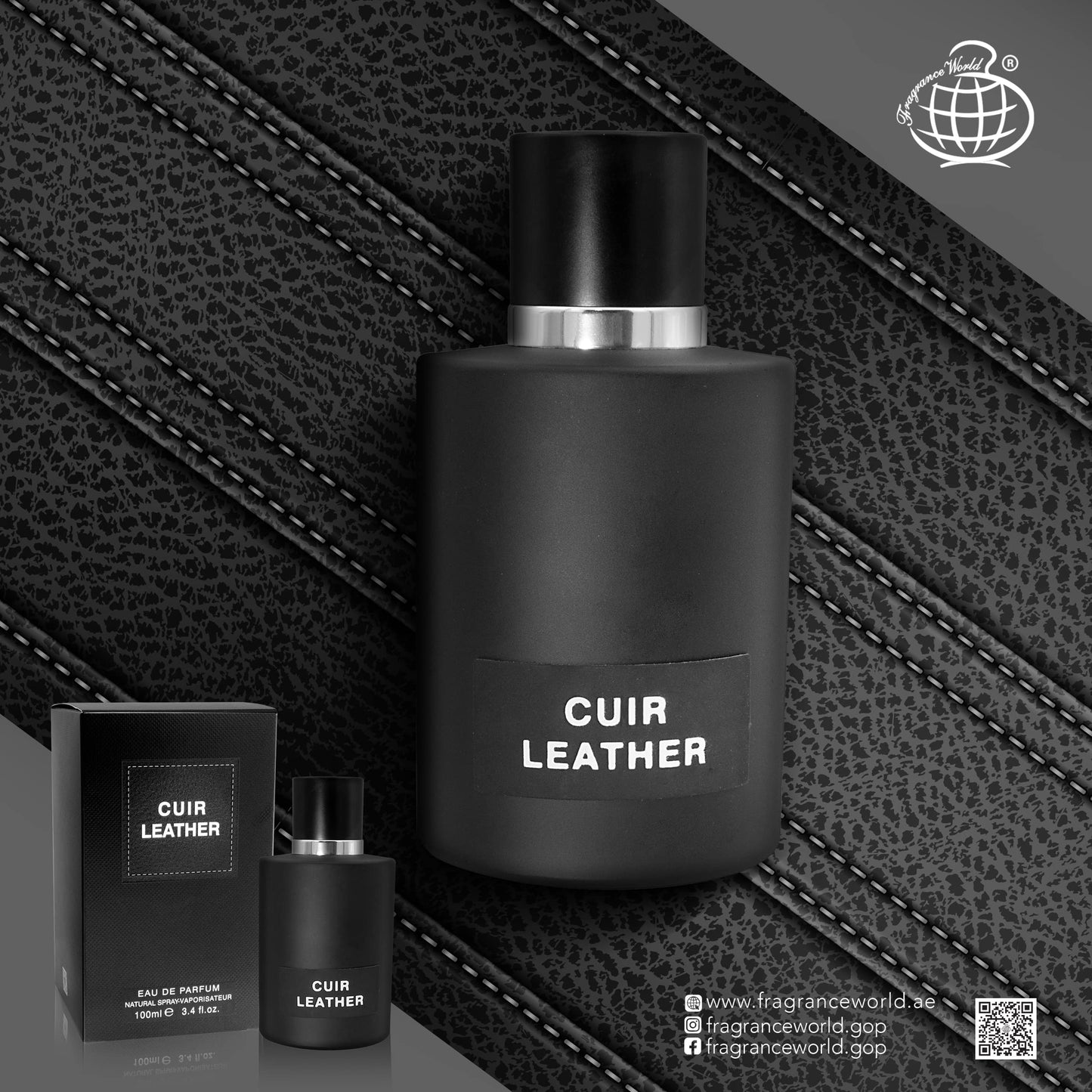 Fragrance World – Cuir Leather Edp 100ml Unisex perfume | Aromatic Signature Note Perfumes For Men & Women Exclusive I Luxury Niche Perfume Made in UAE