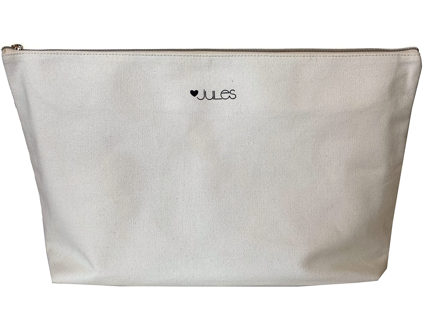 Jules Natural Canvas Extra Large Makeup Zipper Bag Not All Girls Are Sugar And Spice (Large - Extra Wide)