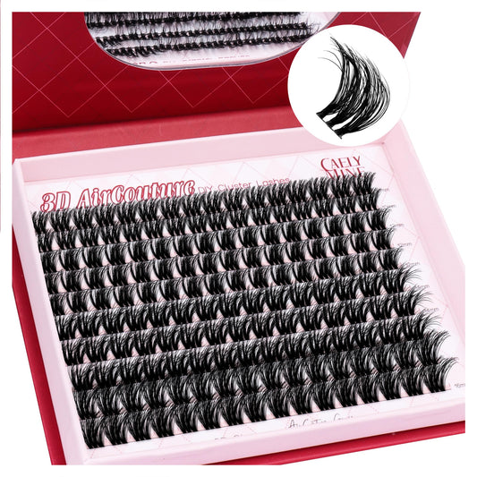 CAELYMINE Lash Clusters 3D Effect Eyelash Clusters Fluffy Cluster Eyelash Extensions Wispy Eyelashes Volume Look With Long Lasting Curl Cluster Lashes (BDD11,10-16mm)