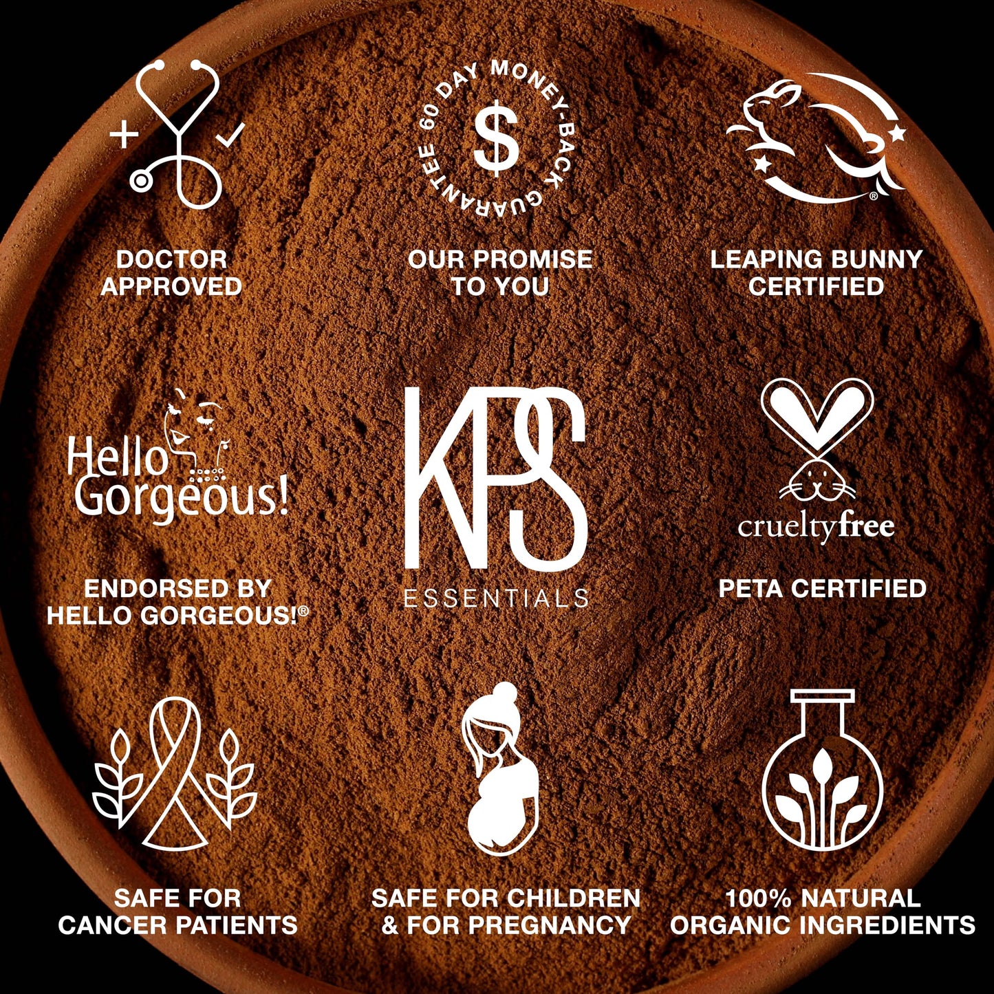 KPS Essentials Antioxidant Cacao Mask - Luxurious Face & Body Mask for All Skin Types - Age-Defying, Wrinkle-Smoothing, Exfoliating & Nourishing with Cacao, French Green Clay, Turmeric - 2.3 oz